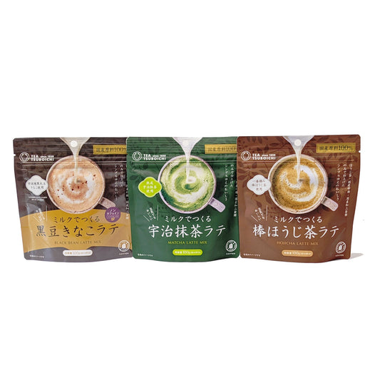 ミルクでつくるラテ 飲み比べアソート3種セット【お得な3個セット】【宇治抹茶ラテ・棒ほうじ茶ラテ・黒豆きなこラテ】つぼ市製茶本舗