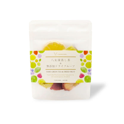 CHANOARL 八女深蒸し茶＆無添加ドライフルーツ【国産無添加フルーツティー】 緑茶ティーバッグ 九州産 乾燥果実 砂糖不使用 無香料 添加物不使用